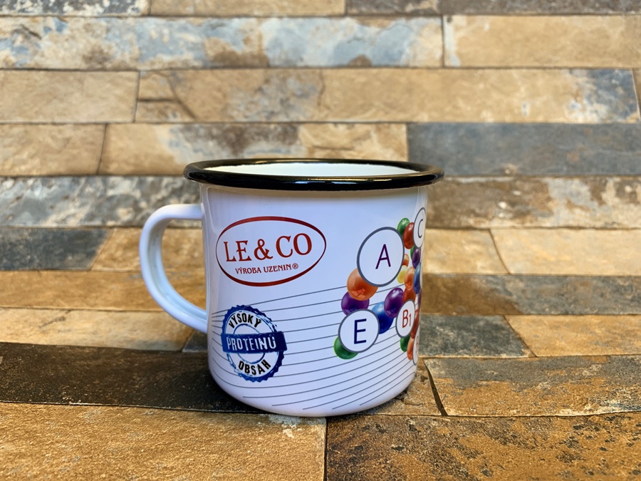 White sublimation tin mug 360 ml (black rim) | MUGS